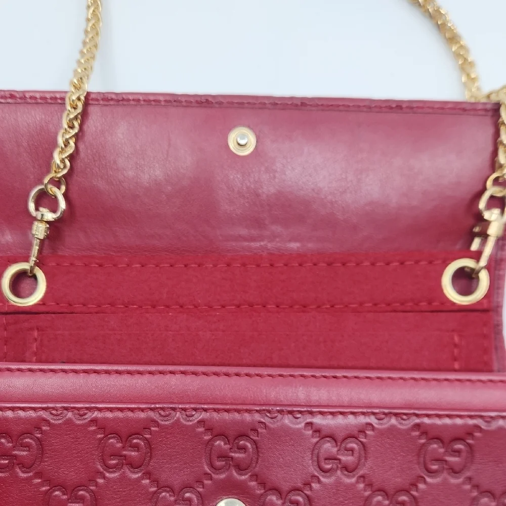 Gucci Vintage Guccissima Heart Leather Wallet with Nonbranded Insert and Chain - Picture 4 of 8